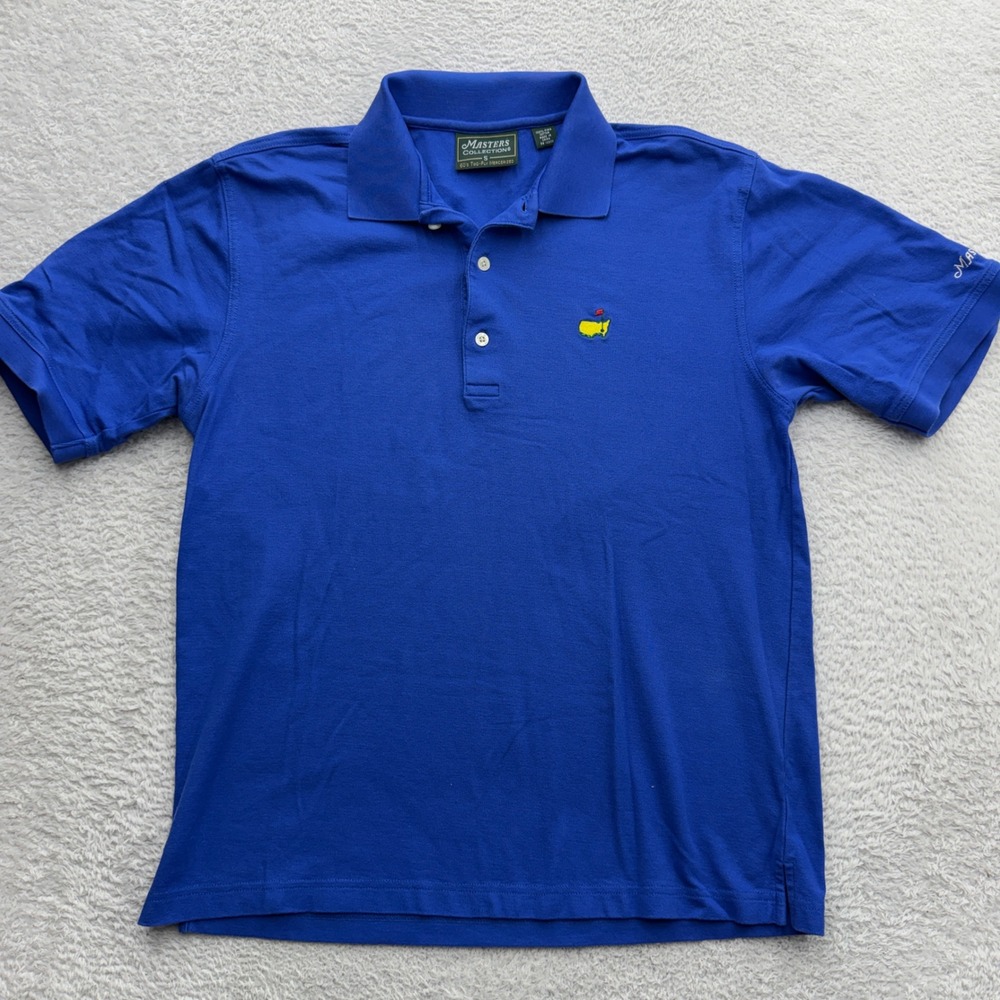 Masters Collection Mens Royal Blue Pima Cotton Mercerized Golf Polo Shirt Small